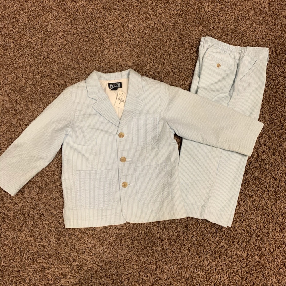 The Children’s Place Stripe Powder Blue Suit Sz 4T